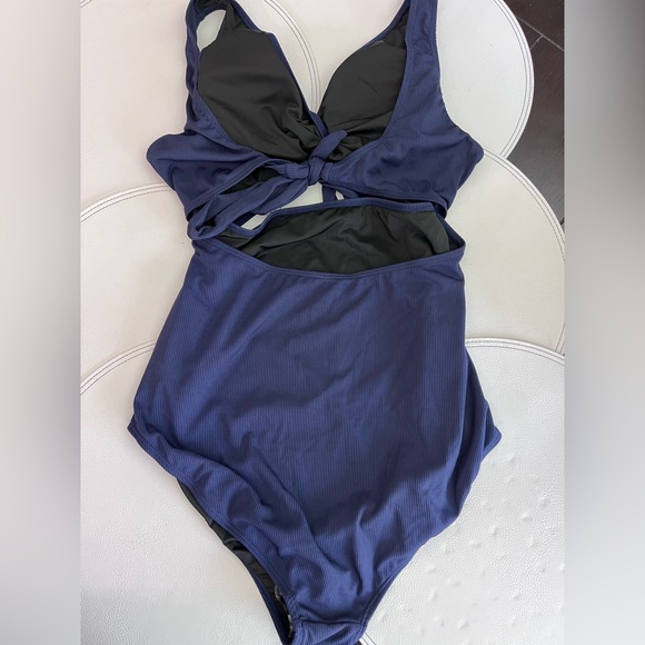 Navy Blue Woman’s One Piece Swimsuit - Picture 3 of 6